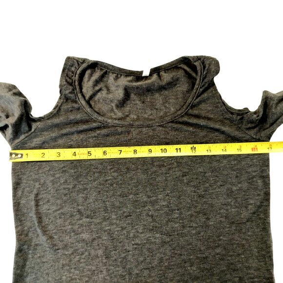 SPLASH Long Sleeve Jersey Off Shoulder Size Small Junior Grey - Picture 6 of 9